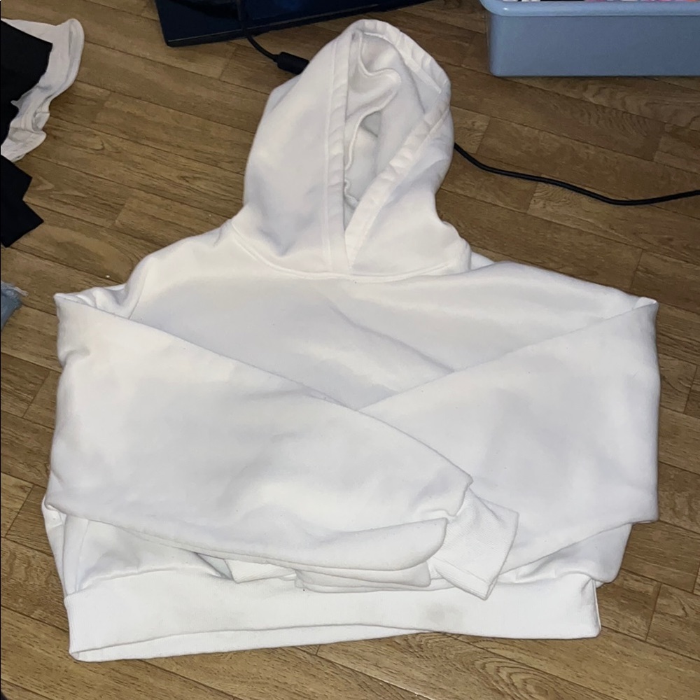 Dazy x Star Series white over-sized hoodie